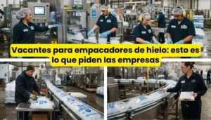 Línea de producción de empaque de hielo en planta industrial